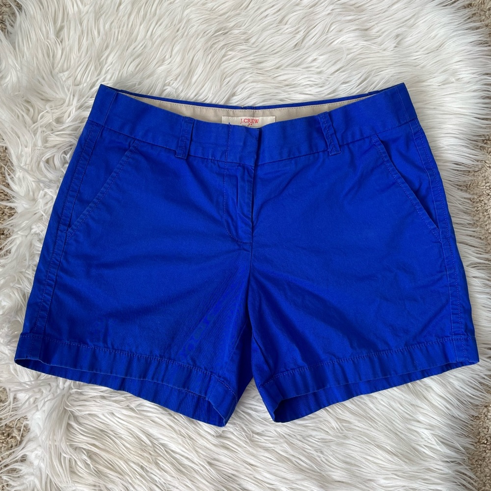 {J. Crew Factory} Broken-In Cotton Chino Shorts in Blue - Women's 2